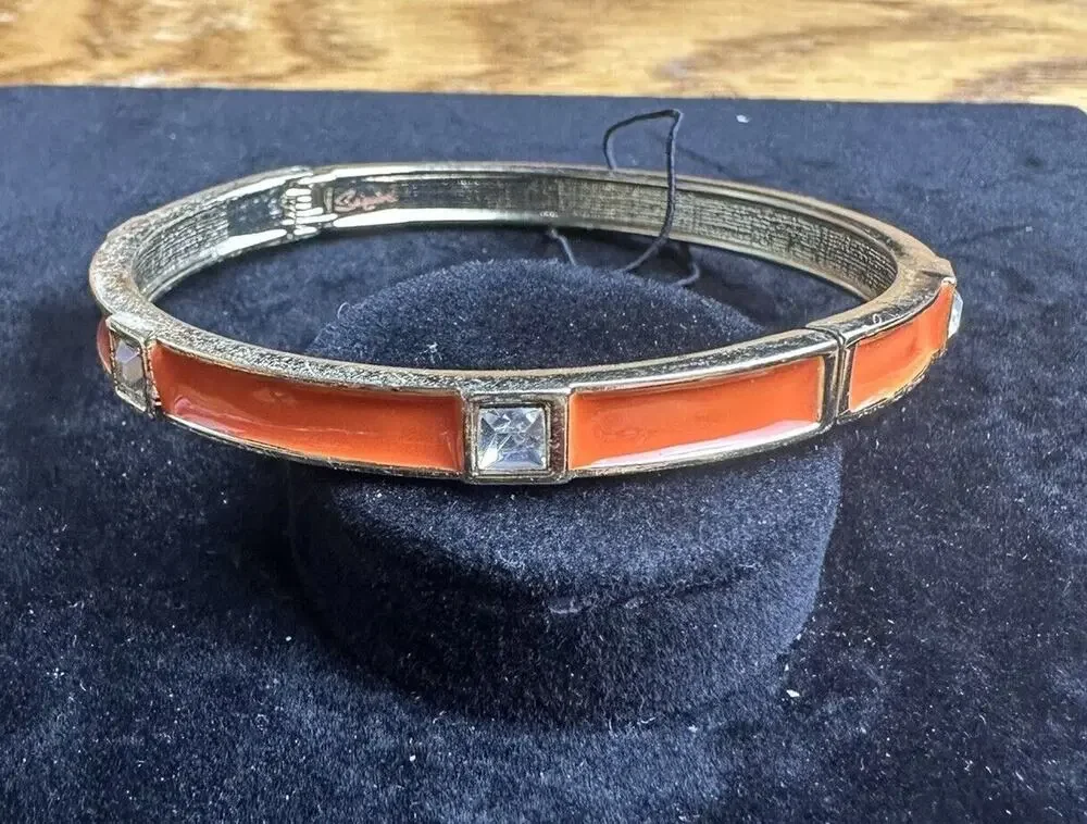 Sequin Nordstrom Colorful Thin Gold Tone Enamel Hinge Bangle $25 NWOT #188